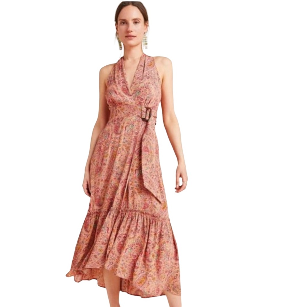 ANTHROPOLOGIE Pink Paisley Sleeveless Dress NWT